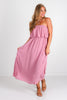 Great Days Ahead Light Rose Strapless Maxi Dress