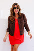 Dear John Ainsley Brown Leopard Print Long Sleeve Jacket
