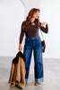 In Good Form Espresso Fitted Long Sleeve Top