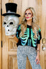DOORBUSTER TWT® Skeleton Black Sequin Long Sleeve Sweatshirt