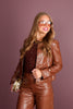 Luanne Harness Studded Vegan Leather Long Sleeve Jacket