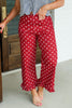 Lillian Wine Polka Dot Cropped Pant
