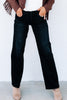 Just Black Washed Black Raw Hem Wide Leg Jean