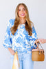 Perfect Moment Cerulean Cherry Blossom Short Sleeve Top
