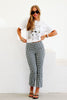Tribal Pull On Black Gingham Capri Pant