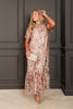 Lucia Taupe Short Sleeve Maxi Dress