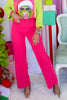 Isabella Hot Pink Wide Leg Denim Jean