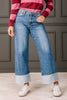 Just Black Two Tone Hem Dark Denim Slim Wide Leg Jean