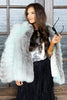 See the City Blue Fox Fur Long Sleeve Jacket