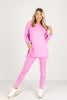 Follow Along Candy Pink Long Sleeve Lounge Set