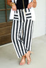 Colette White & Black Striped Cropped Wide Leg Pant