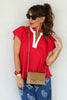 April Red Short Sleeve Top