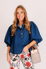 Sandra Denim Short Sleeve Top
