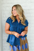 Evie Navy Short Sleeve Blouse