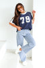 Vintage Navy Varsity Short Sleeve Top