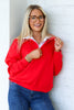 Larissa Ruby Scuba Half Zip Long Sleeve Pullover