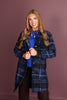 Tribal Electric Blue Plaid Shacket