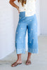 Runaway Denim Scalloped Embroidered Cropped Pant