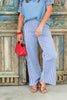 Simple Joys Denim Striped Wide Leg Pant