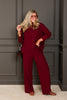 Elena Dark Burgundy Long Sleeve Pant Set