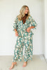 Point Across Sage Mix Scallop Hem Cropped Wide Leg Pant