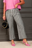 Katrina Gingham Black Combo Wide Leg Cropped Pant