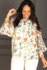 Andrea Floral Ecru Long Sleeve Blouse