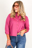 Foxcroft Jodie Pomegranate Long Sleeve Blouse
