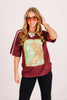 Dreamer Leopard Burgundy Short Sleeve Tee