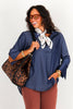 Tessa Indigo Dolman Long Sleeve Blouse