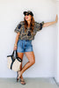 First Choice Floral Navy Short Sleeve Top
