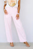 Just Black Pink Striped Utility Seamed Barrel Jean