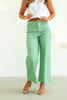 Mollie Matcha Cropped Wide Leg Pant