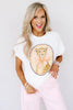 Cheetah Rhinestone Specs White Short Sleeve Tee