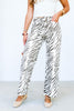 Michele Ecru Zebra Wide Leg Pant