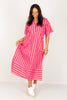 Ivy Red Striped Short Sleeve Caftan