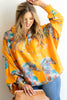 New Movement Tangerine Printed Long Sleeve Blouse