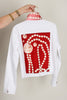 White Denim Chanel w/Pearls Jacket