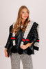 Mitchie's Black Knit Hooded Fox Pom Poms Wrap