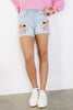 Tribal Audrey Embroidered Girlfriend Denim Short