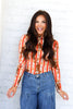 TWT® The Right Reasons Orange Multi Tiger Long Sleeve Blouse