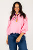 Catching Up Light Pink Long Sleeve Blouse