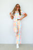 Center Of Attention Pastel Multi Gingham Wide Leg Jean
