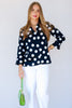 Foxcroft Agnes Black & White Dot Printed Blouse