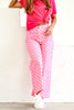 Mollie Pink Cropped Wide Leg Pant