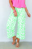 Colette Cropped Neon Green Leopard Pant