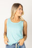 Insight Teal Metallic Sleeveless Tank