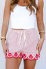Skip A Beat Red Striped Short