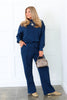 DOORBUSTER TWT® Comfy All Day Light Navy Long Sleeve Two Piece Set