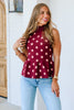 Only For You Burgundy Polka Dot Sleeveless Top